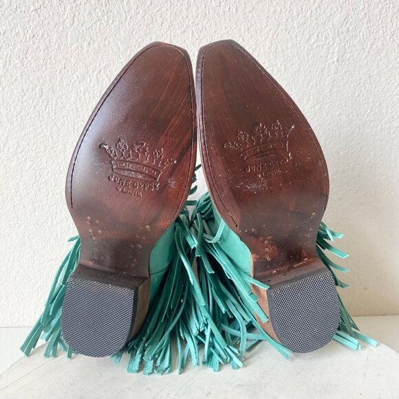 Junk Gypsy SPITFIRE Lane Boots 5  Womens Cowboy Bootie Turquoise Cowgirl Western - Picture 8 of 10